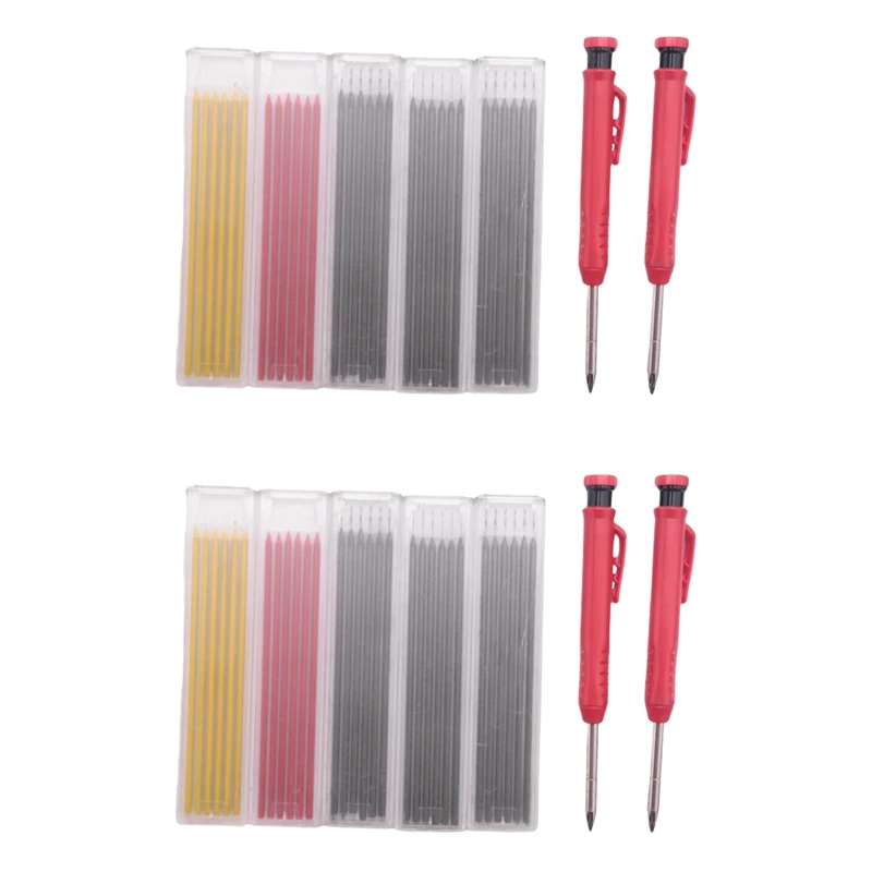 

4 шт. твердый Плотницкий Карандаш для строительства с 31 заправляемыми стержнями, встроенная точилка, долговременный механический карандаш