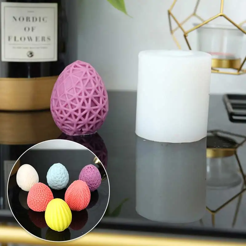 

Silicone Mold New Easter Egg Candle Silicone Mold DIY Egg Vertical Wavy Egg Mousse Cake Christmas Candle Mold Handwork Mould
