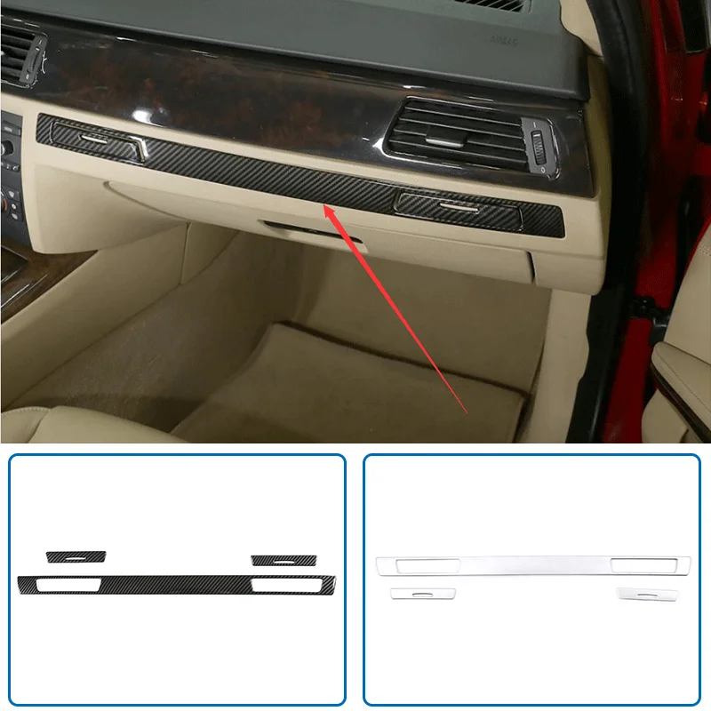 

For 2005-2012 BMW 3 Series E90 ABS carbon fiber car co-pilot tea cup holder decorative strip sticker car interior accessories