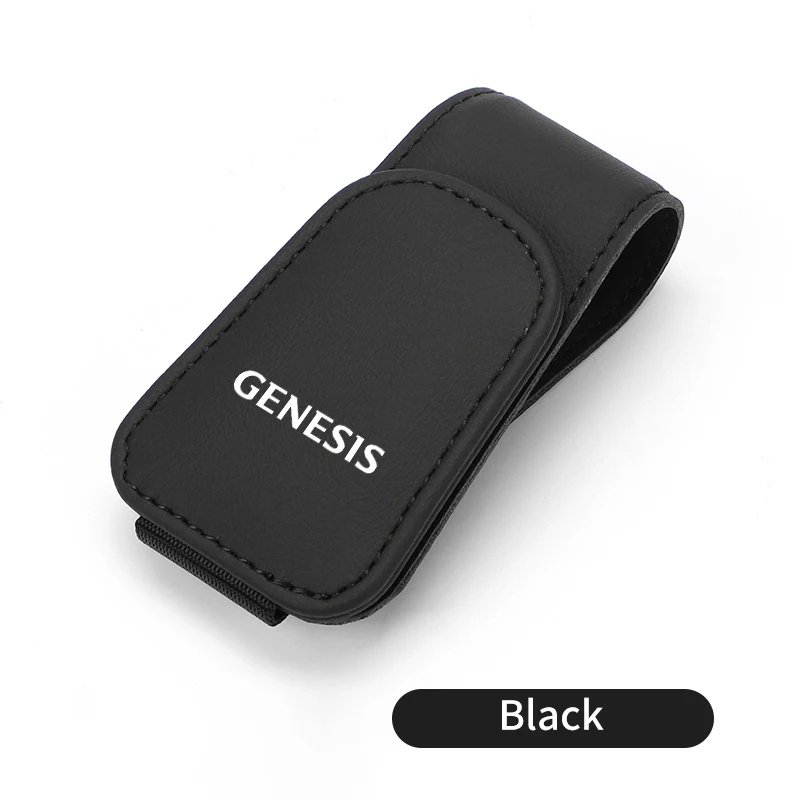 Автомобильный козырек держатель для очков кожаный металлический органайзер для солнцезащитных очков для Hyundai Genesis Coupe логотип G70 G80 G90 GV60 GV70 GV80 EV BH