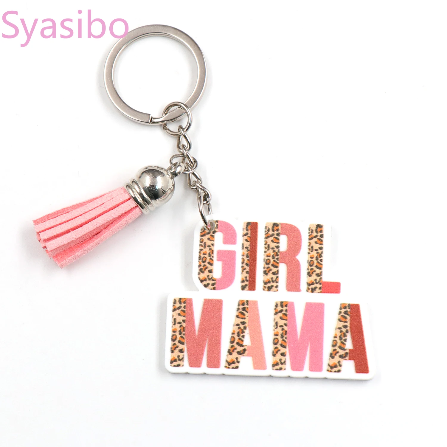

(1piece) 2023 New Girl MAMA Keychain Mother's Day Gift White Acrylic Keychain