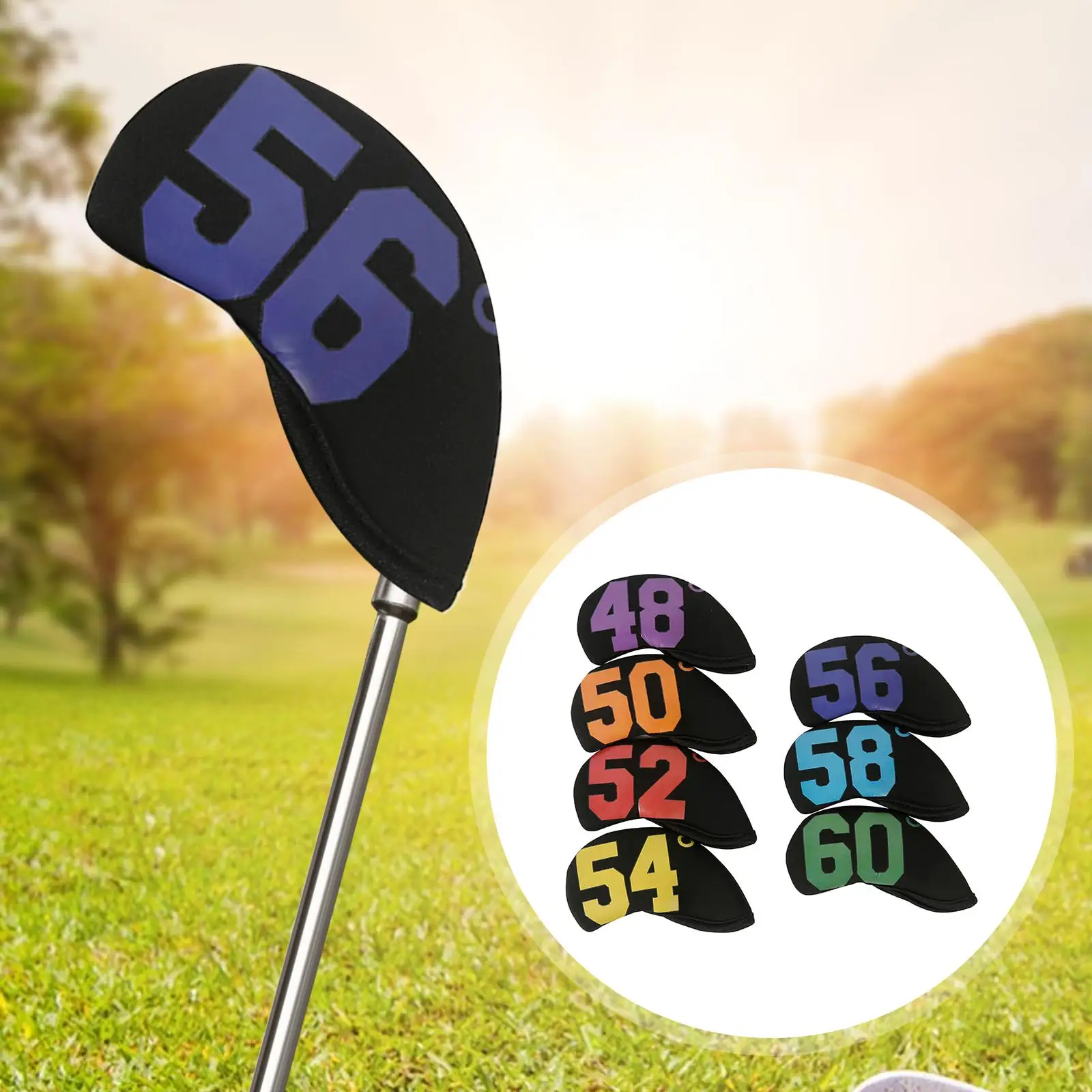 Iron Headcover Set Golf Club Head Cover 48&deg;, 50&deg;, 52&deg;, 54