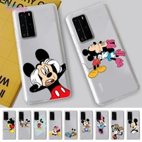disney mickey mouse phone case for samsung s20 s10 lite s21 plus for redmi note8 9pro for huawei p20 clear case