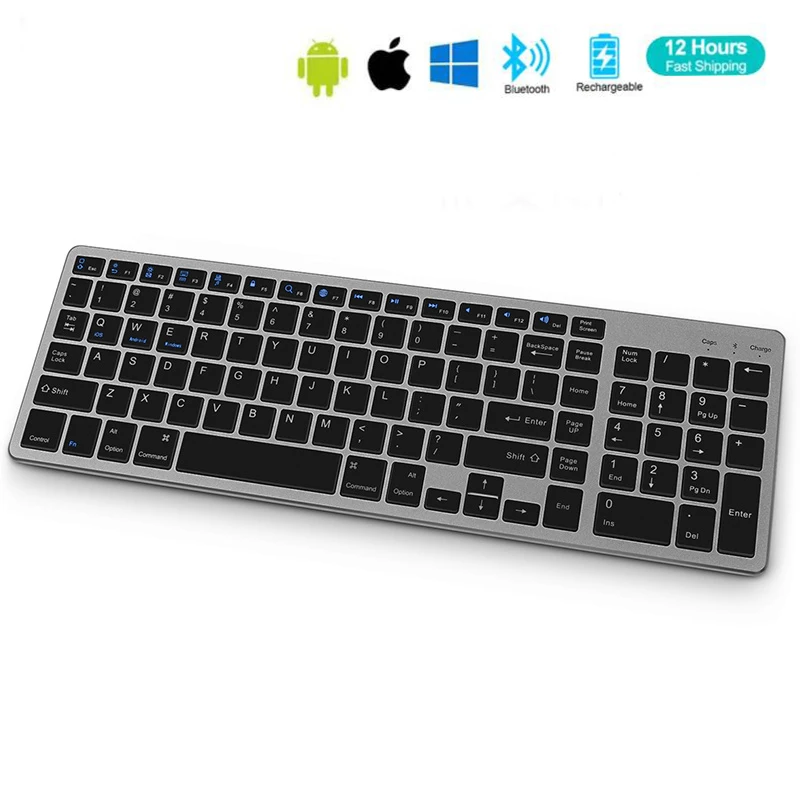 

Ультратонкая перезаряжаемая портативная беспроводная Bluetooth-клавиатура с подставкой под цифры