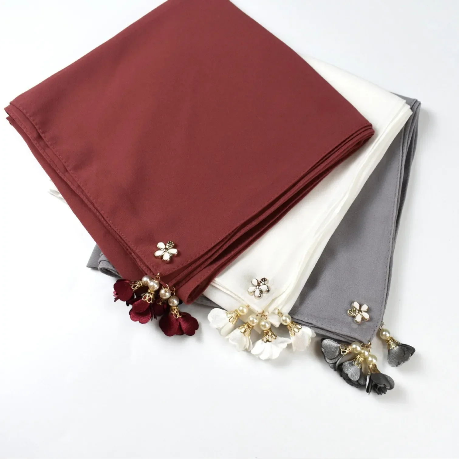 90 см * однотонный женский квадратный шифоновый шарф мусульманский исламский