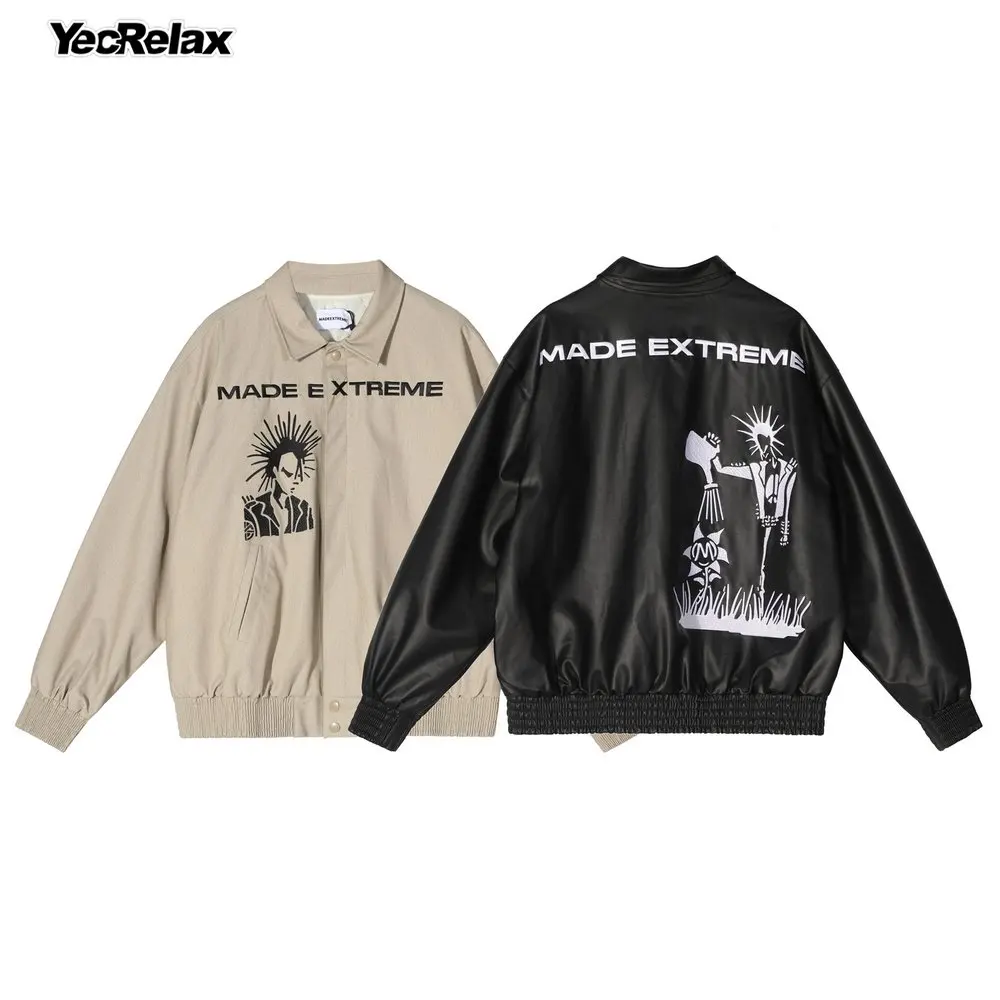 

Уличная одежда в стиле хип-хоп 2022, куртка в стиле Харадзюку, Дизайнерская куртка на пуговицах с принтом розлива подсолнуха, Мужская модная з...