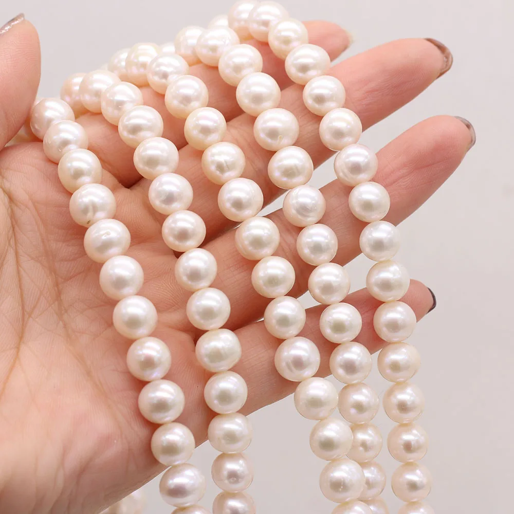

Natural Real Freshwater Pearl Beads Round Shape Loose Spacer Pearl Beads For Jewelry Making DIY Necklace Accessories 9-10mm