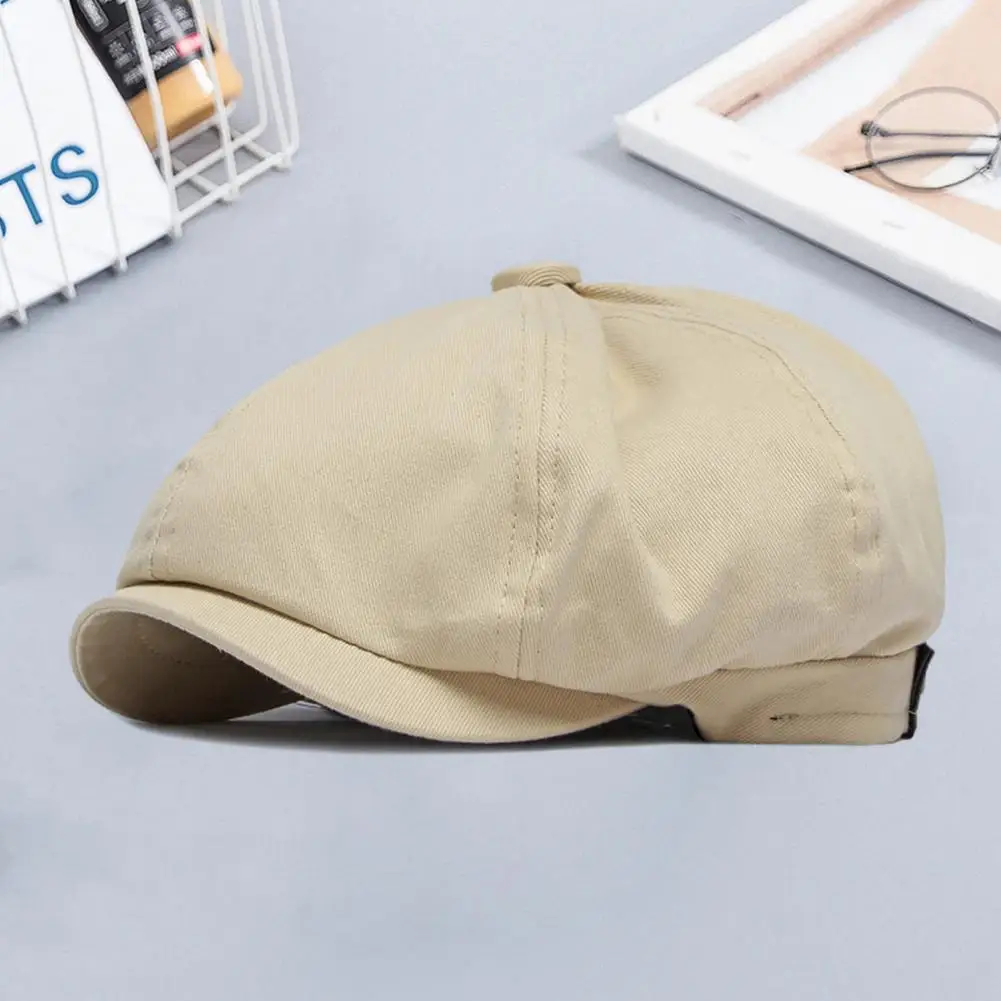 

Регулируемый берет с короткими полями и Круглым Куполом Мужская Ретро восьмиугольная шапка художника винтажная мужская шапка
