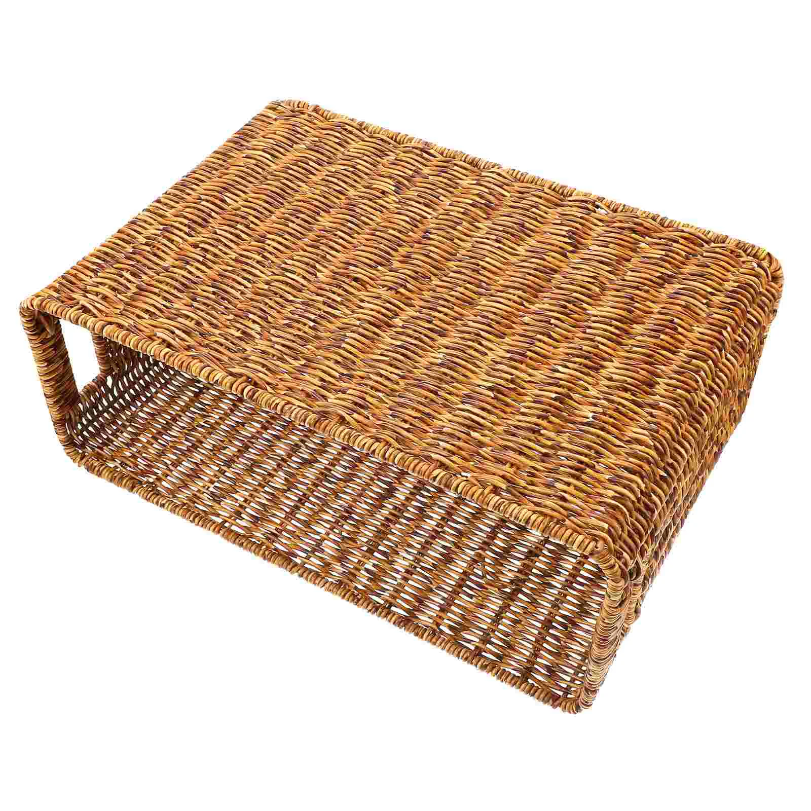 

Basket Storage Baskets Wicker Woven Hyacinth Bin Rattan Cube Seagrass Water Rectangular Magazine Toy Organizer Organizing Large