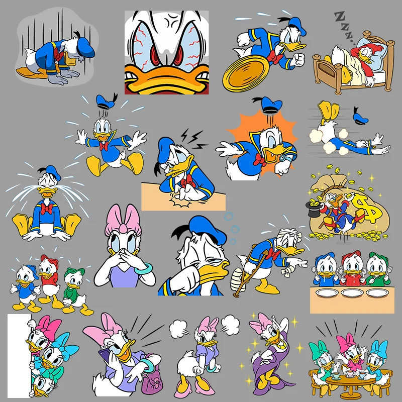 

Cartoon Animal Disney Anime Baby Funny Donald Duck Pattern Iron On Transfer Heat Vinyl Ironing DIY Stickers Decor