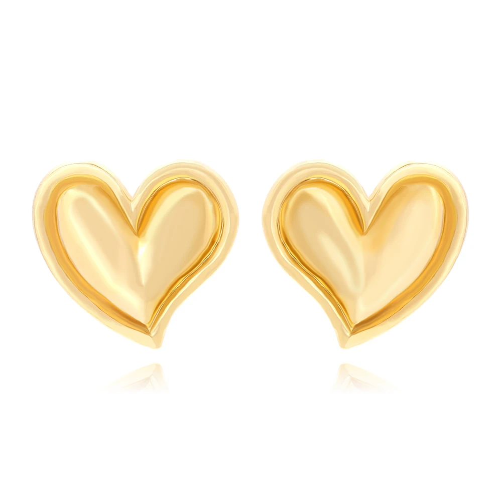 Крупные серьги в виде сердца из сплава роскошном стиле