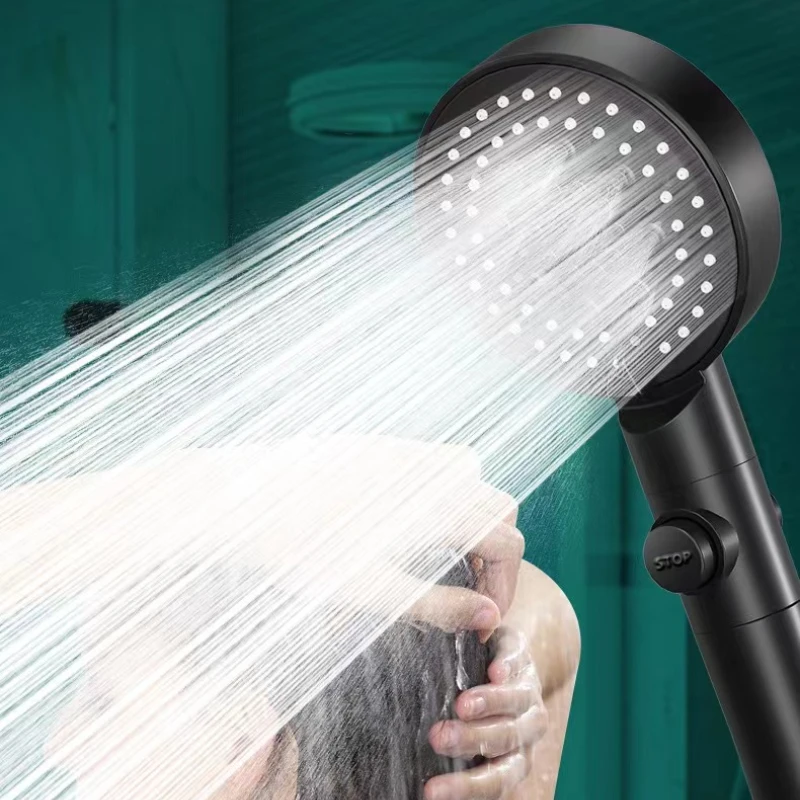 

5 Modes Shower Head Adjustable High Pressure Water Saving Shower One-key Stop Water Massage Shower Head for Bathroom Accessories