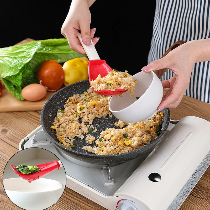 

New Multifunctional Kitchen Cooking Spoon Heat-resistant Hanging Hole Innovative Potato Garlic Press Colander Kitchen Tools