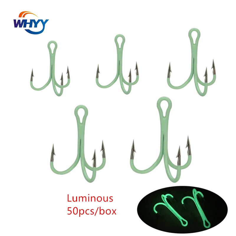 

WHYY 50 шт./компл. светящиеся три крючка тройной шип из высокоуглеродистой стали фотоаксессуары