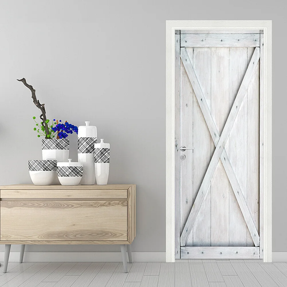 

Sticker Door 3D Wall Removable Wallpaper Decal Decorative Adhesive Interior Pvc Mural Bedroom Staircase Stereo