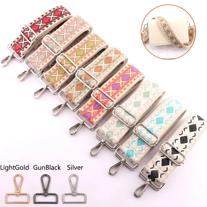 

1Pc Deepeel 5cm Wide Women's Embroidered Bag Strap for Crossbody One-shoulder Adjustable Replacement Straps Handbag Accessory