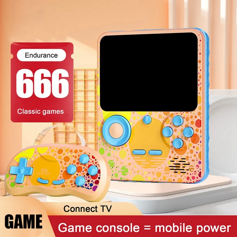 Консоль игровая G6 в стиле ретро 3 5 дюйма 666 игр
