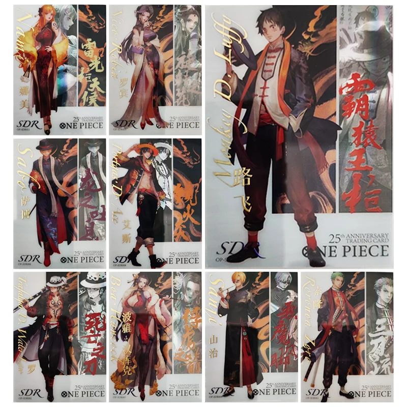 

cartoon ONE PIECE Luffy Zoro Nami SDR Rare Card Anime characters collection Game cards Children's toys Christmas Birthday gifts
