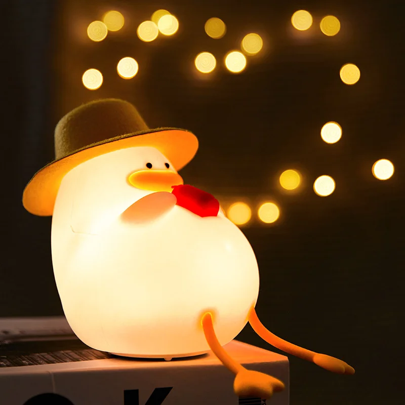 Cute Duck Night Light Funny Eye Protection Table Lamp Kids Birthday Gift Bedroom Bedside Decorations Children's Nightlight