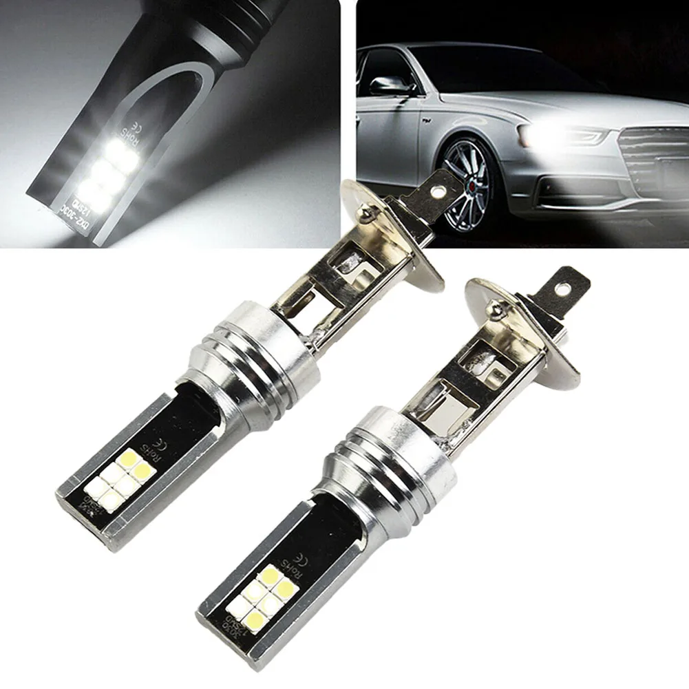 2pcs H1 LED Headlight Bulb Conversion Kit High Low Beam 100W 6500K Super White Waterproof Headlight For Car Motorcycle