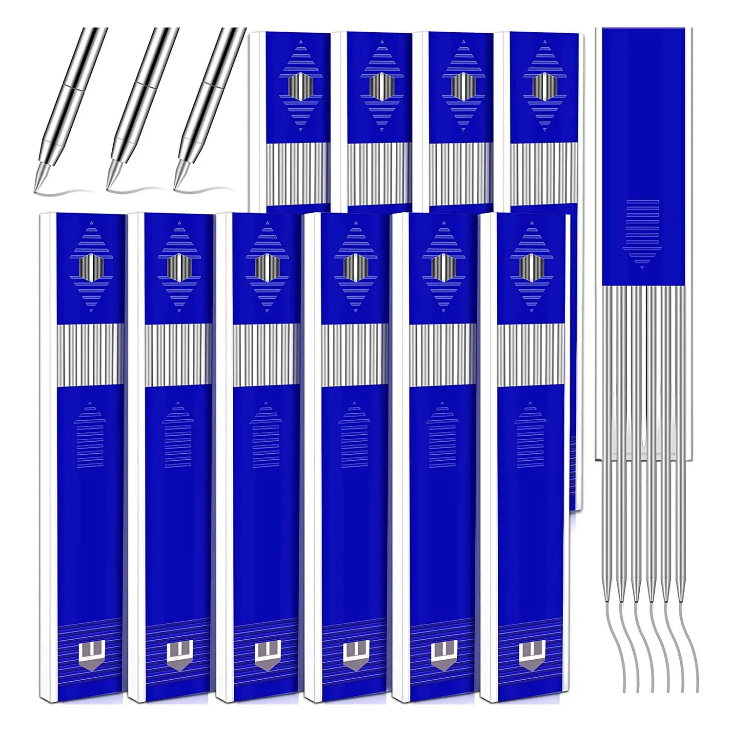 

60 шт. 2,8 мм однотонные серебряные стрелки для сварочных работ, картонные маркерные карандаши, механический карандаш с глубоким отверстием