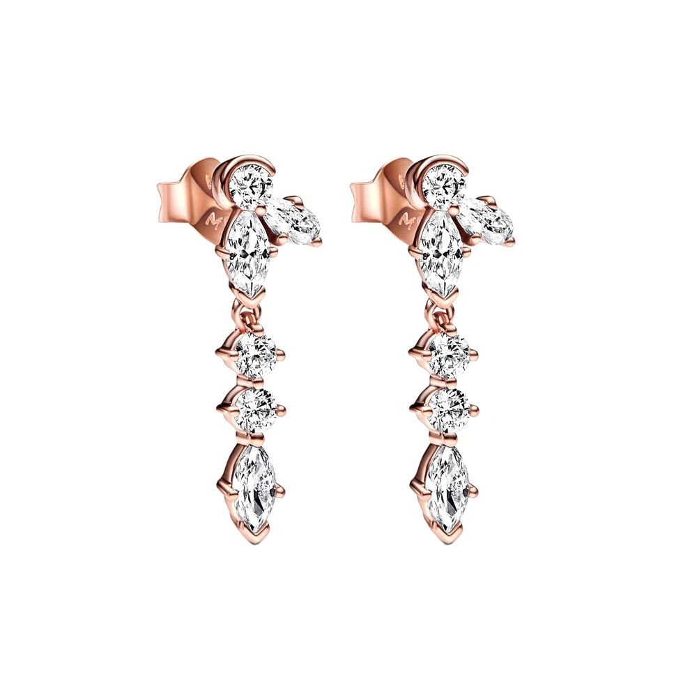 Pandora-Boucles d'Oreilles Pendantes en Argent S925 pour Femme, Herbier de Rotterdam, Collection ChimSpring, Accessoires Bijoux Romantiques Doux
