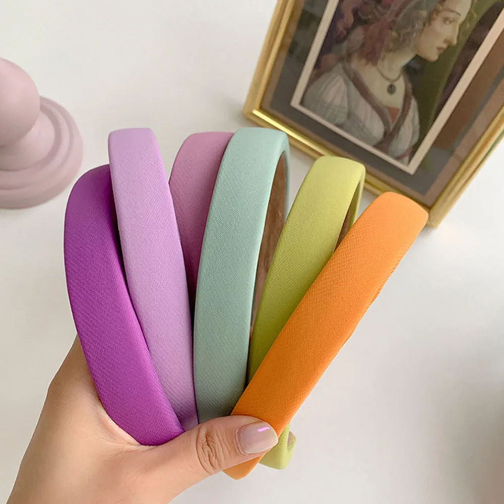 

Korean Fashion Headband Padded Colorful Sponge Hairbands For Women Girl Hair Band Female Hair Hoop Headwear Hair Accessories