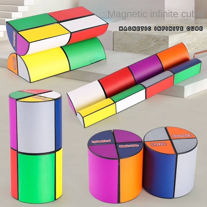 

Infinitely Changeable Cube Stress Toy Starry Sky Color Magnetic Geometric Vertical Building Blocks Space kids Educational Toys