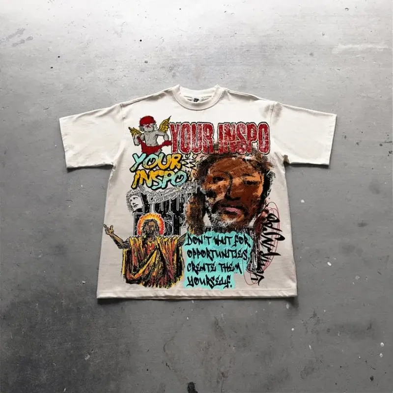 Футболка мужская оверсайз с надписью крестного отца модная Готическая уличная