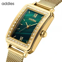 stainless steel watch for women green luxury women watches fashion rectangular dial female quartz wristwatches reloj mujer