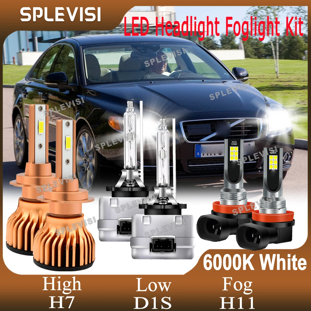 

Led Car Lamp 44000LM 420W Auto Lamp Kit For Volvo S80 2008 2009 2010 2011 2012 2013 Headlight High Low Beam Foglamp H7 D1S H11