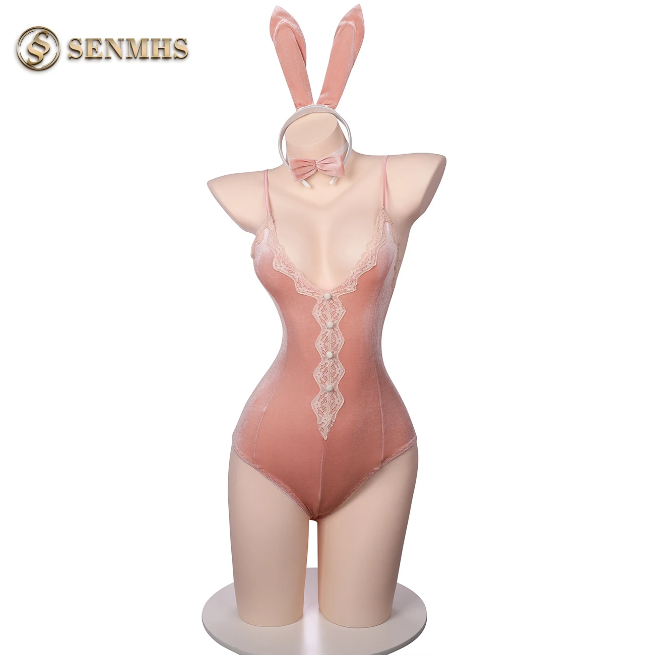 Женский костюм для косплея SENMHS Kawaii Anime Bunny Girl с глубоким V-образным вырезом |