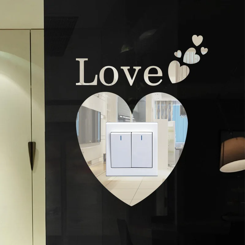 

3D зеркальная фотография в форме сердца, стильное и популярное украшение