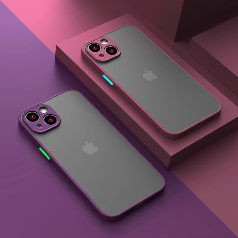 

ZBK Square Transparent Frosted Phone Case For iPhone 12 11 13 Pro Max Mini XS Max XR X 8 7 Plus SE 2020 Cover