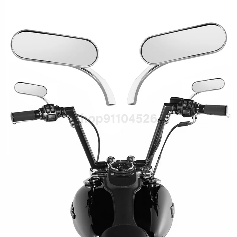 

Motorcycle Side Mirror Left Right Chrome Rear View 8/10mm Mirror For Harley Touring Softail Sportster Electra Glide Dyna Fatboy