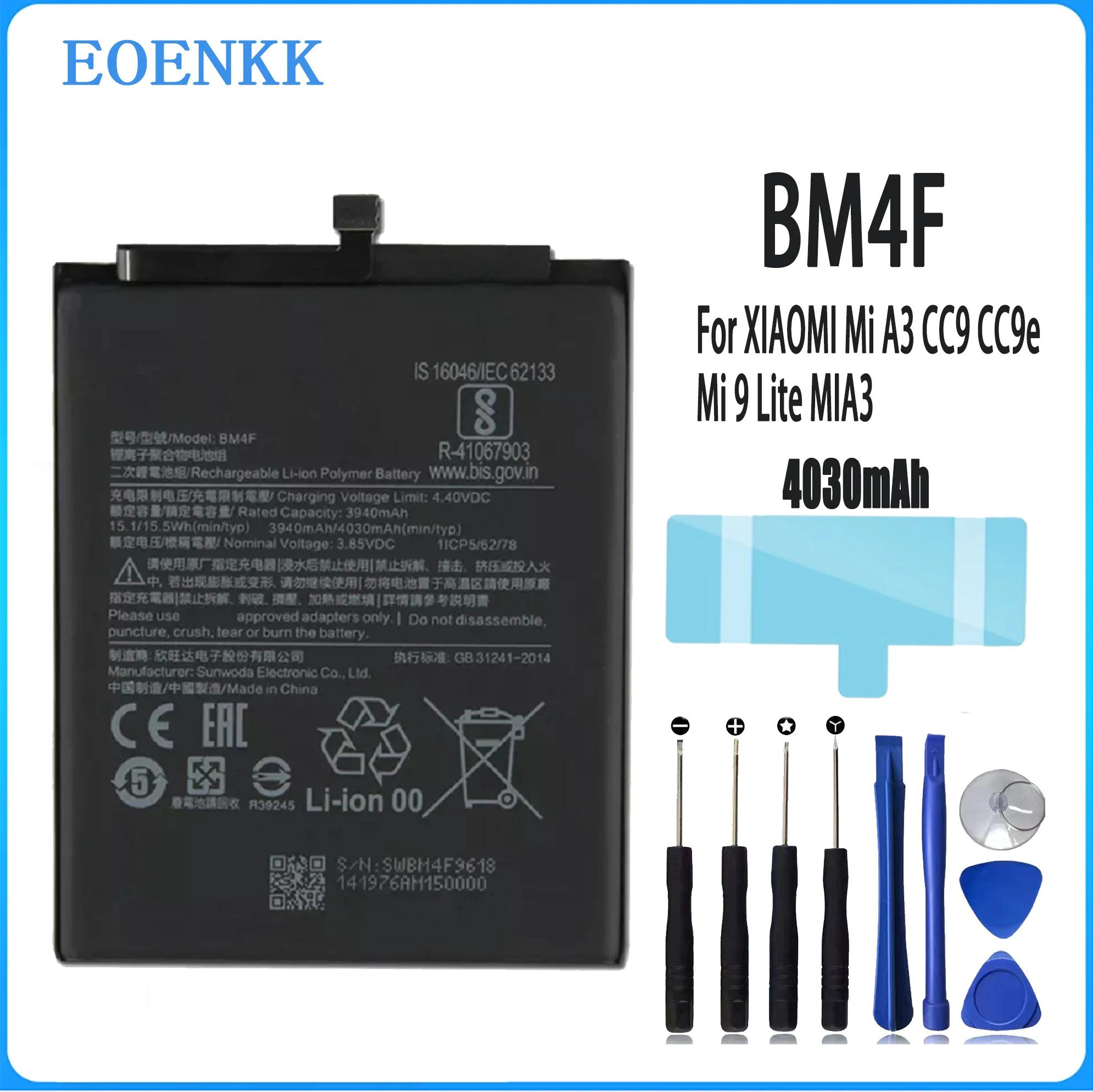 BM4F Battery For XIAOMI Mi A3 CC9 CC9e Mi 9 Lite MIA3 Repair Part Original Capacity Mobile Phone Batteries Bateria