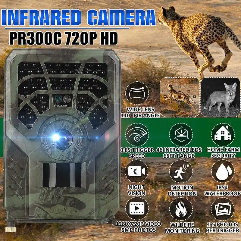 

46pcs IR LED's Hunting Trail Camera Wildlife Tracking Surveillance Tracking 12MP Infrared Night Vision Wild Cameras Photo Traps