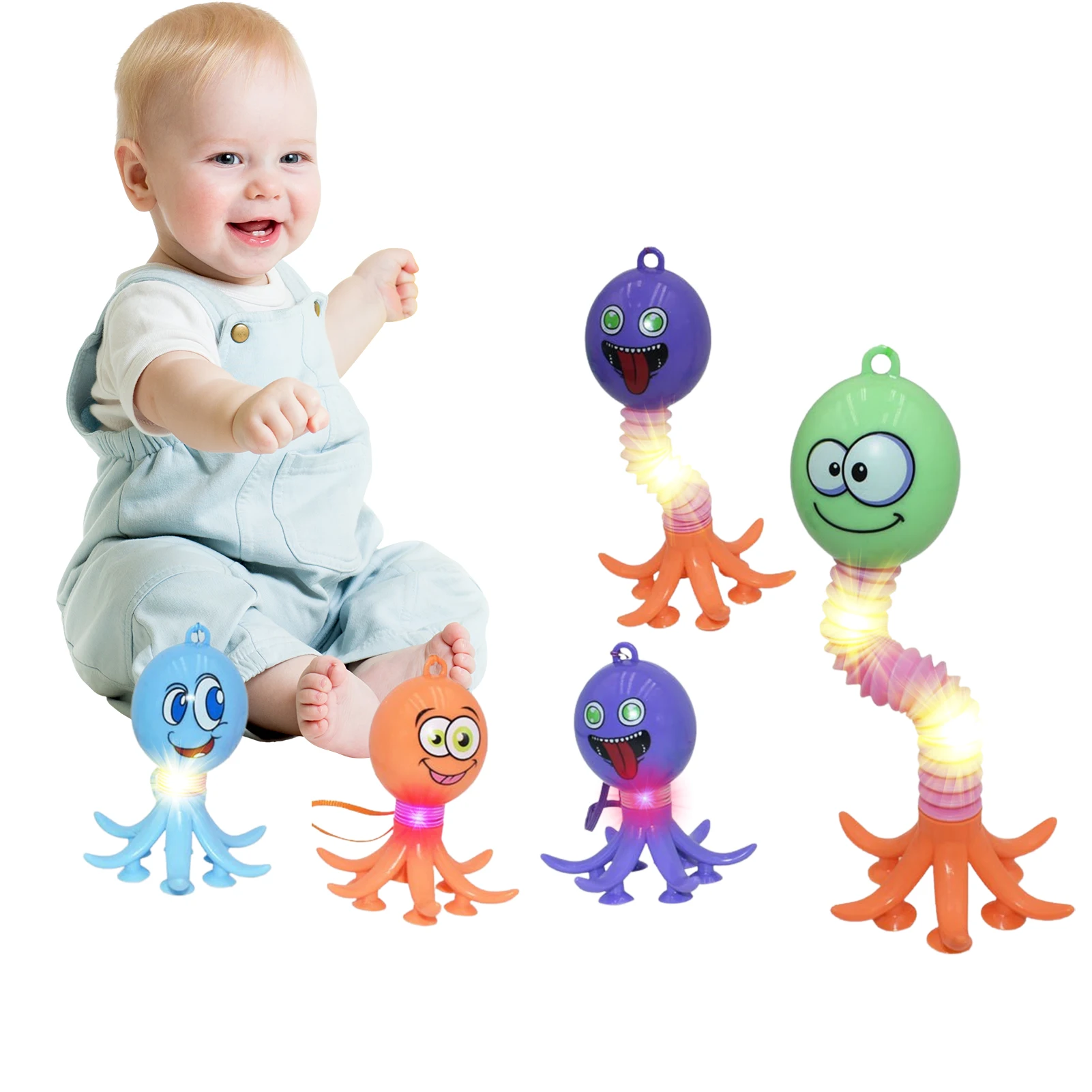 

Tubes Octopus Toys Fine Motor Skills Pack Toddler Toys Octopus Tubes For Stress And Anxiety Relives With Funny Expression