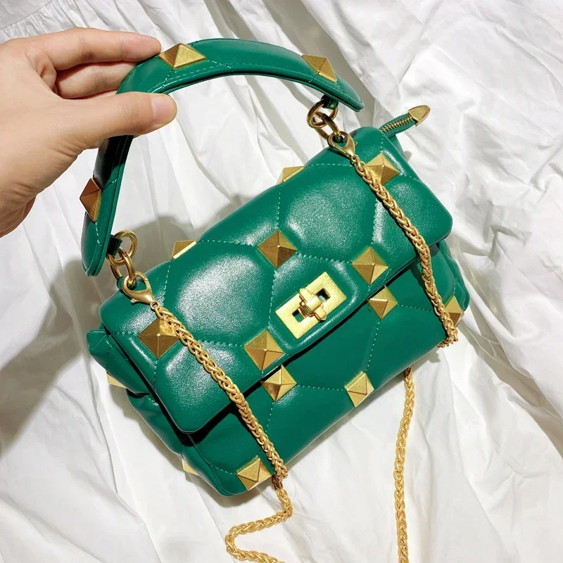 

luxury designer purses and handbags for women rivet high quality top handle bags ladies hand bags Shoulder Messenger Bag new