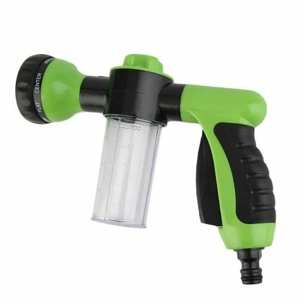 

Water Gun Hose Nozzle Soap Dispenser ABS Plastic 8 Pattern Setting 3 Grades Adjustable Foam Control Switch For Car Wash Garden