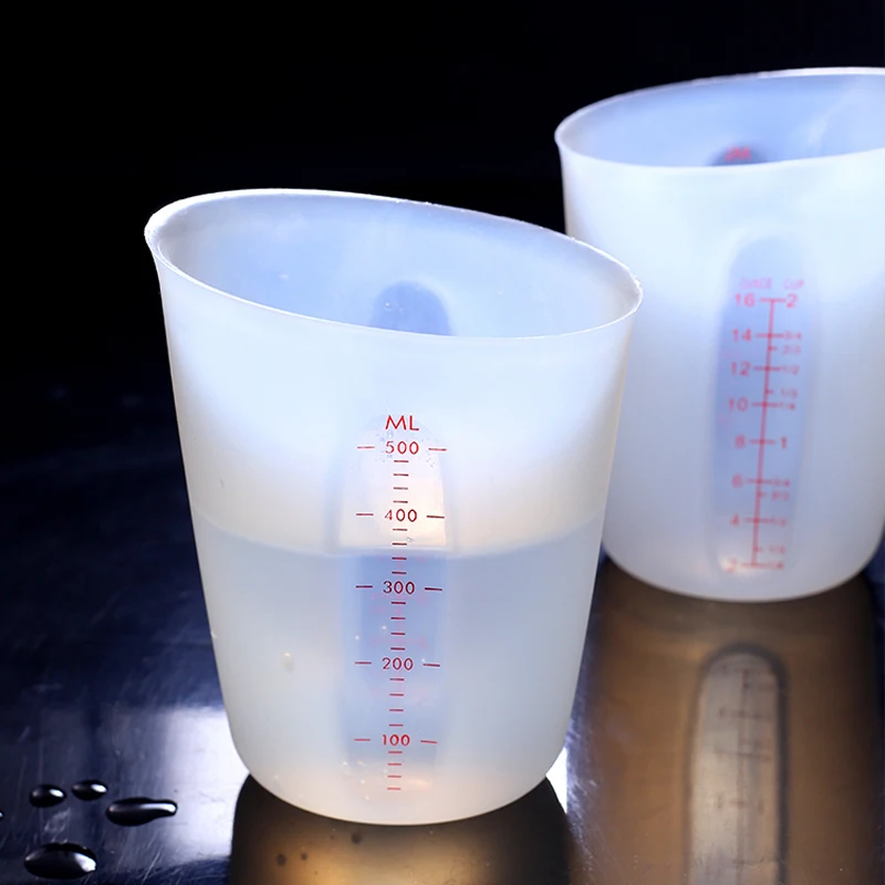 

500ml Measuring Cup Silicone Baking Measure Cup Chocolate Butter Pour Spout Cup Mixing Jug Kitchen Baking Tool Accessories