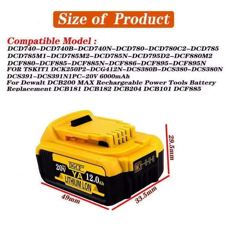 Аккумулятор Camason для Dewalt 18 В 20 DCB184