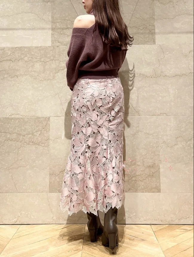 Женская ажурная юбка-годе с цветочной вышивкой и высокой талией | одежда