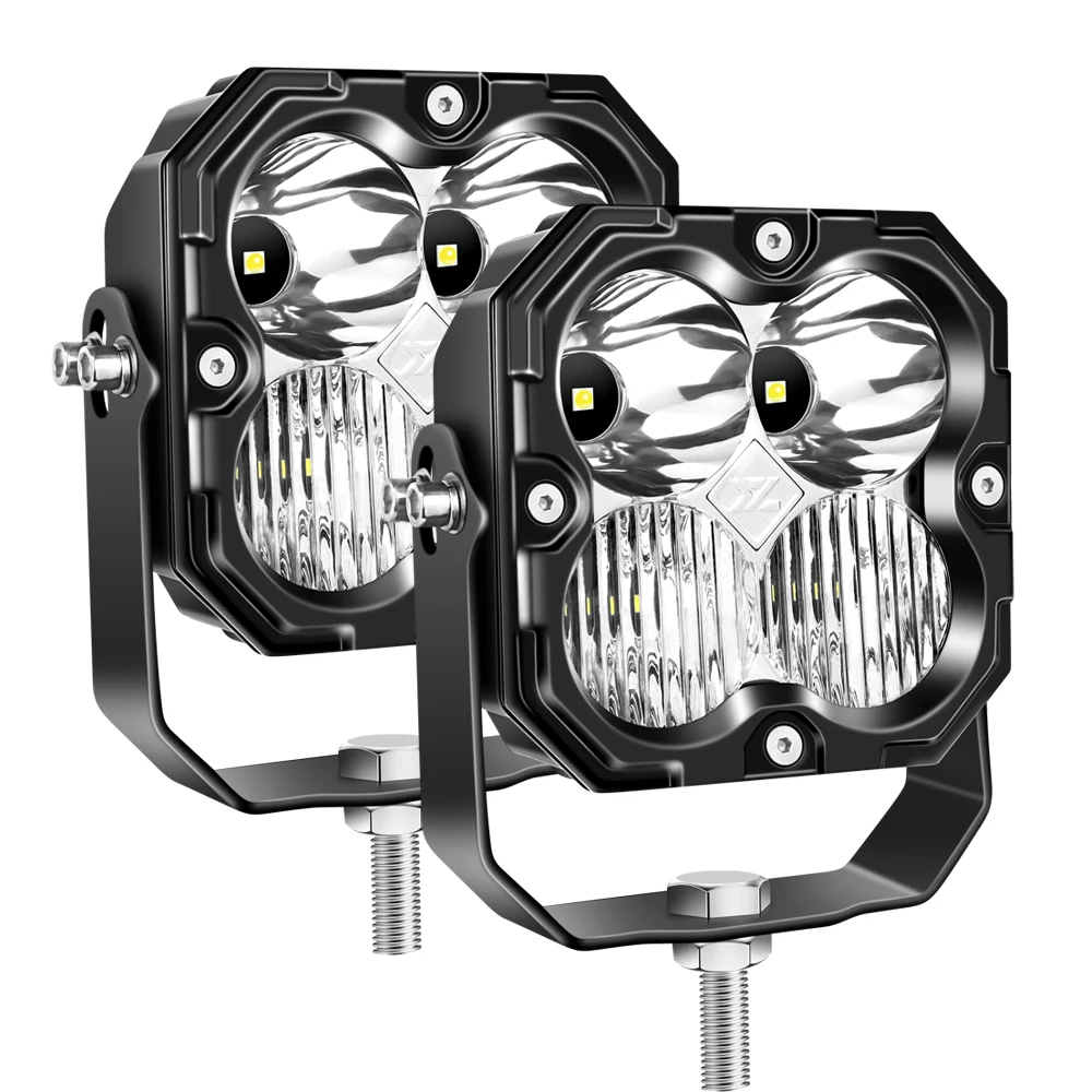 

4-дюймовый кубический светодиодный фонарь мощностью 30 Вт, точечные комбинированные рабочие фары, 5500K автомобильный внедорожный фонарь для квадроциклов, UTV, грузовиков, мотоциклов