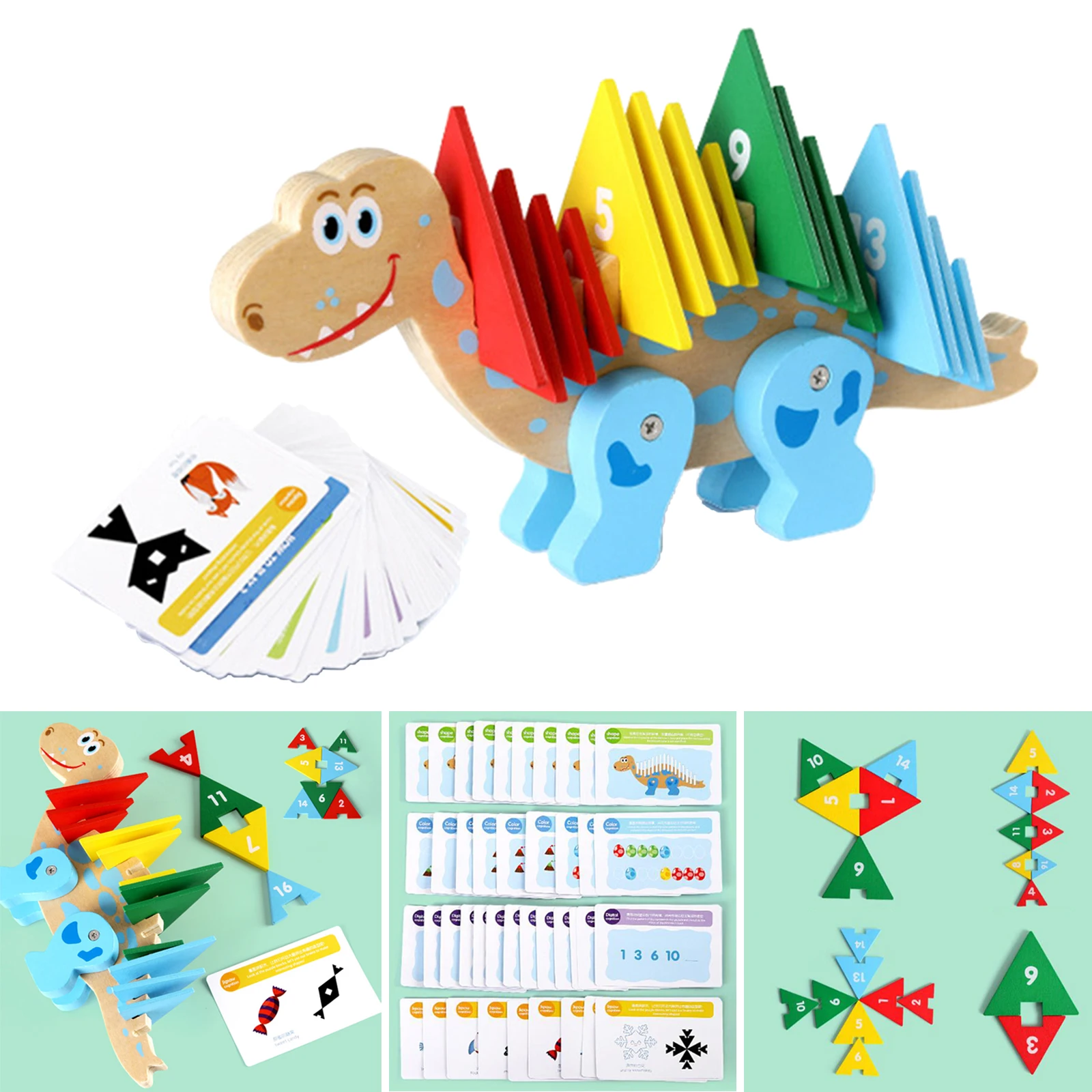 

Новый деревянный детский конструктор для математического просвещения в виде динозавра