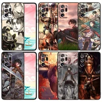 attack on giant popular for samsung note 20 10 9 ultra lite plus f23 m52 m21 a73 a70 a20 a10 a8 a03 j7 j6 black phone case
