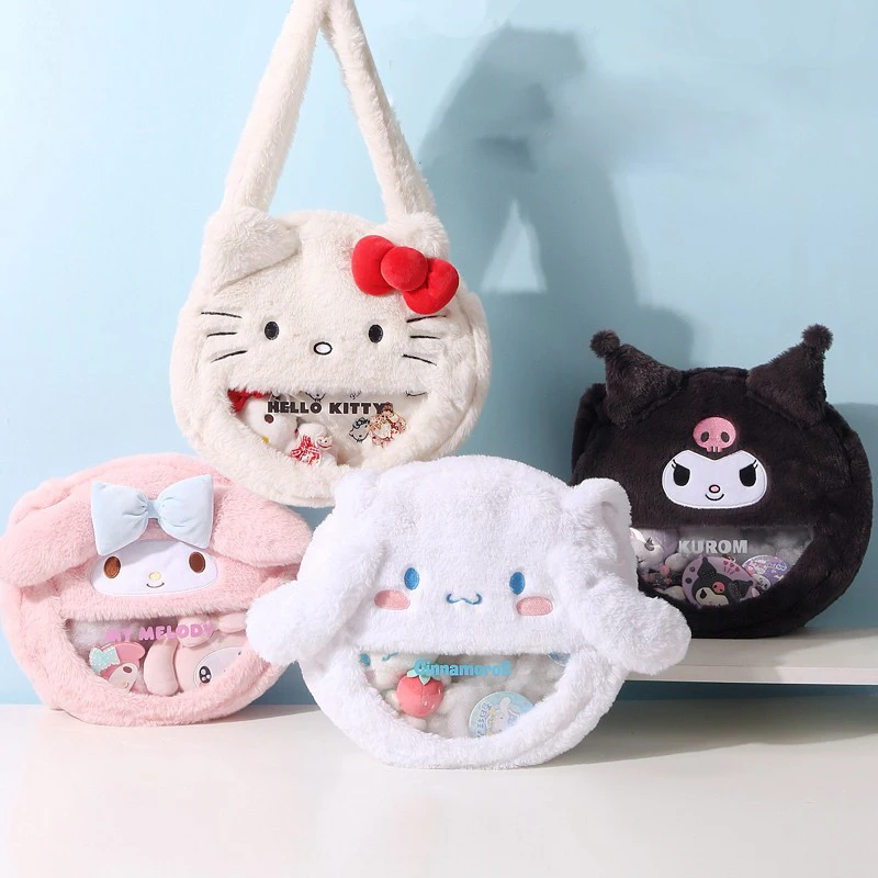 Kuromi Sanrios сумка через плечо бархатная на милый Cinnamoroll Kawaii мультфильм девчачье