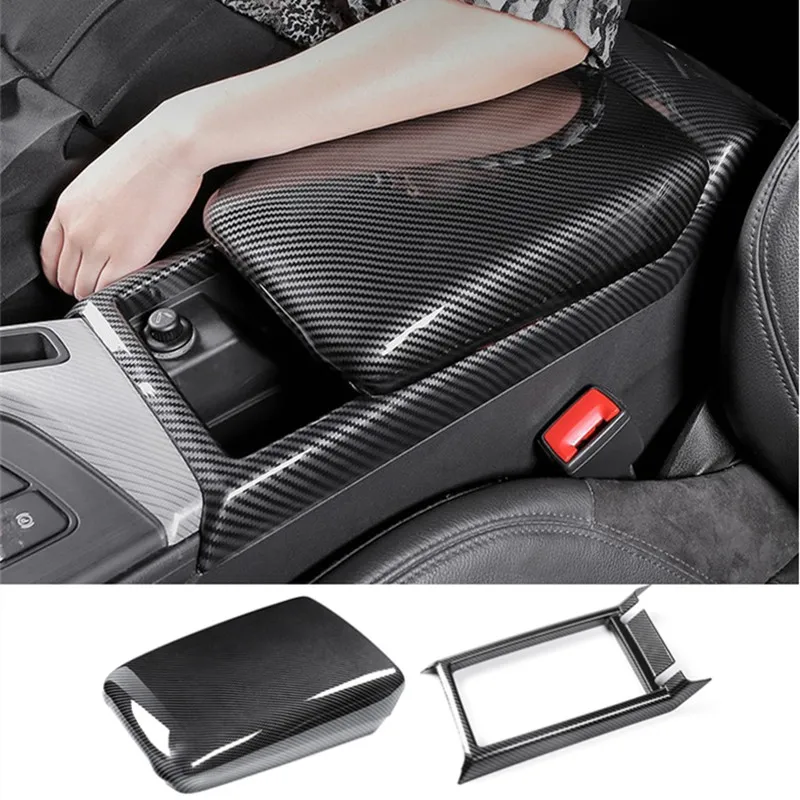 

Автомобильный центральный подлокотник для Audi A4L A5, подлокотник для центральной консоли, подлокотник для сиденья, коврик из углеродного волокна, автостайлинг, подлокотник, защитный чехол