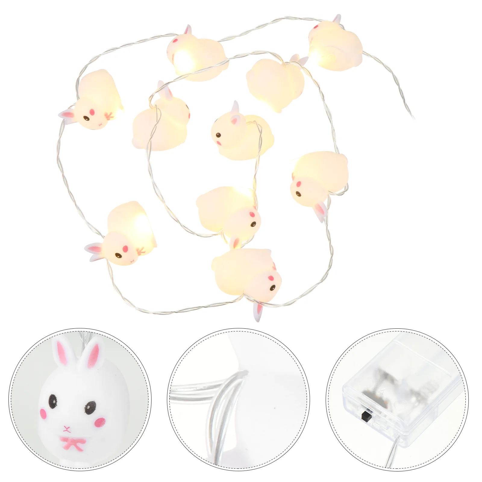 

1 Набор креативных гирлянд в форме кролика, пасхальные тематические гирлянды светодиодный лампы
