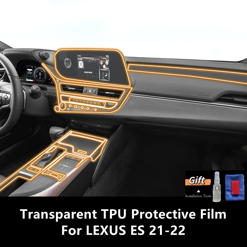 

For LEXUS ES 21-22 Car Interior Center Console Transparent TPU Protective Film Anti-scratch Repair Film Accessories Refit